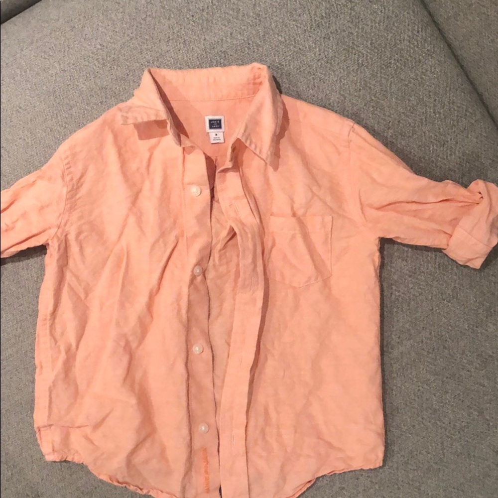 Janie and Jack Peach Linen Shirt